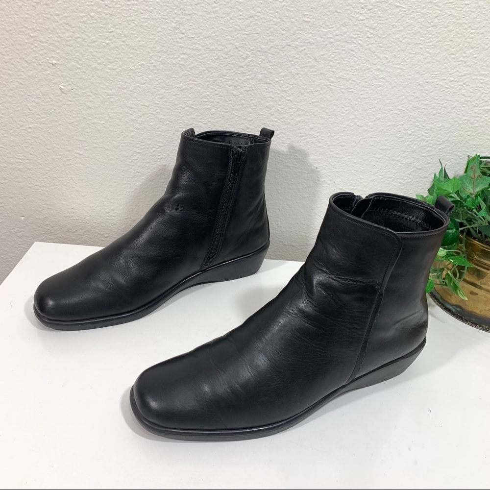 The Flexx Black Leather Boots Ankle Womens Size 8 - Picture 1 of 9
